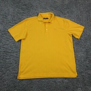 Loudmouth Polo Shirt Mens Large Yellow Golf Performance Short Sleeve Casual